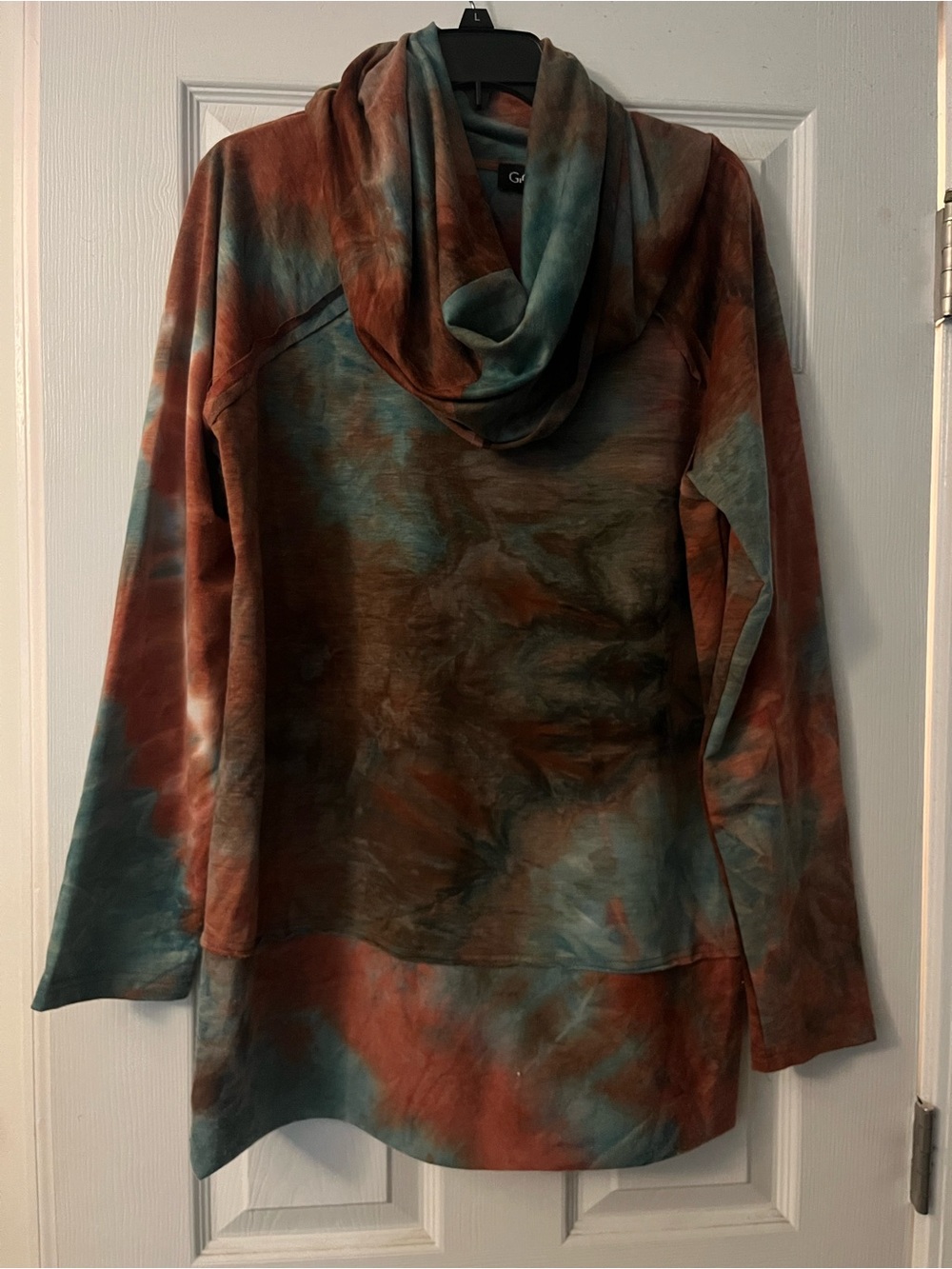 Tie-Dye Funnel Cowl Neck Sweater - Multicolor